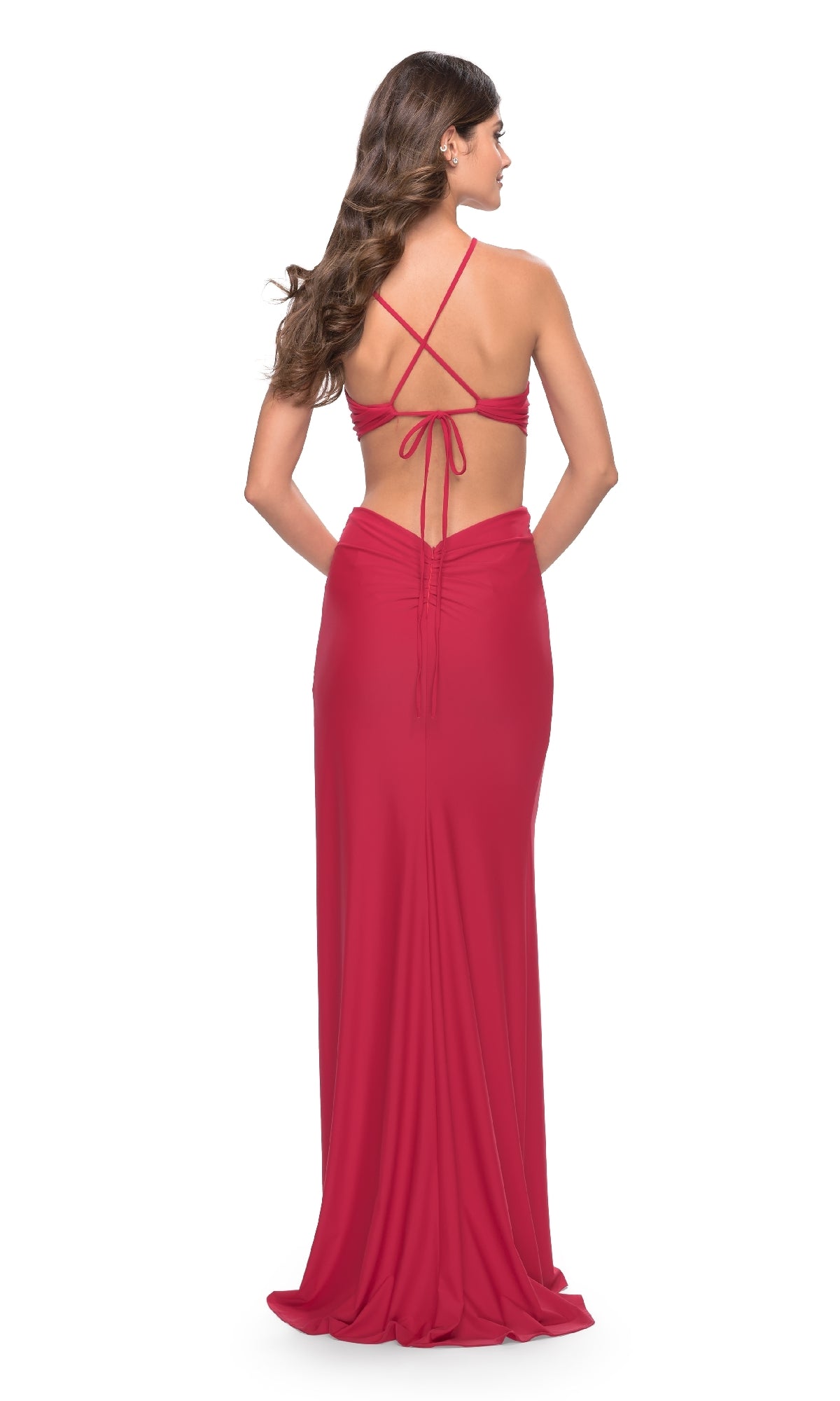 Bare-Midriff Long Formal Dress: La Femme 31293