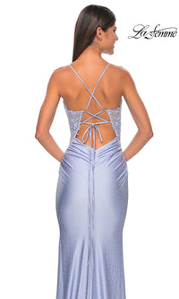 Lace-Side La Femme Long Beaded Prom Dress 31301