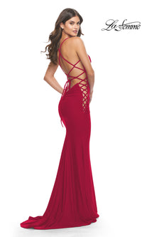 La Femme Lace-Up-Sides Long Prom Dress 31315