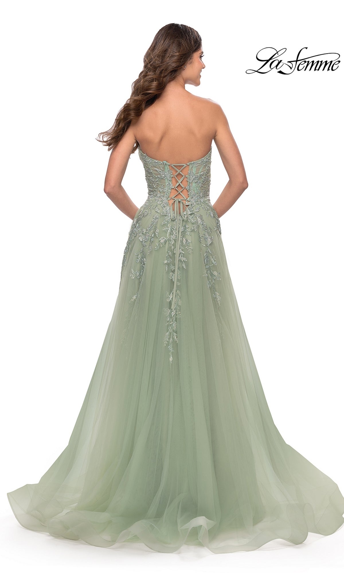 La Femme Strapless Sweetheart Long Prom Dress31363