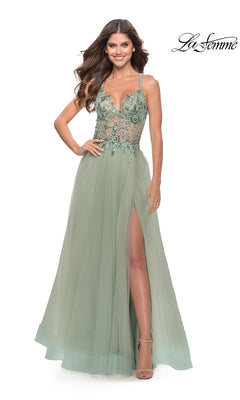 La Femme 31369 Prom Dress - Sage | NewYorkDress La Femme 31369 Prom Dress - Sage | NewYorkDress