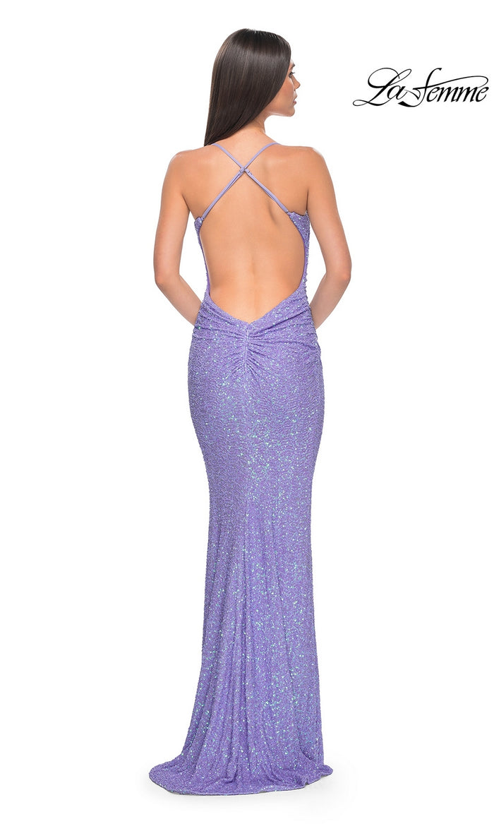 La Femme Backless Long Sequin Prom Dress 31429