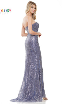 Strapless Long Sequin Prom Gown 3142 by Colors Dress