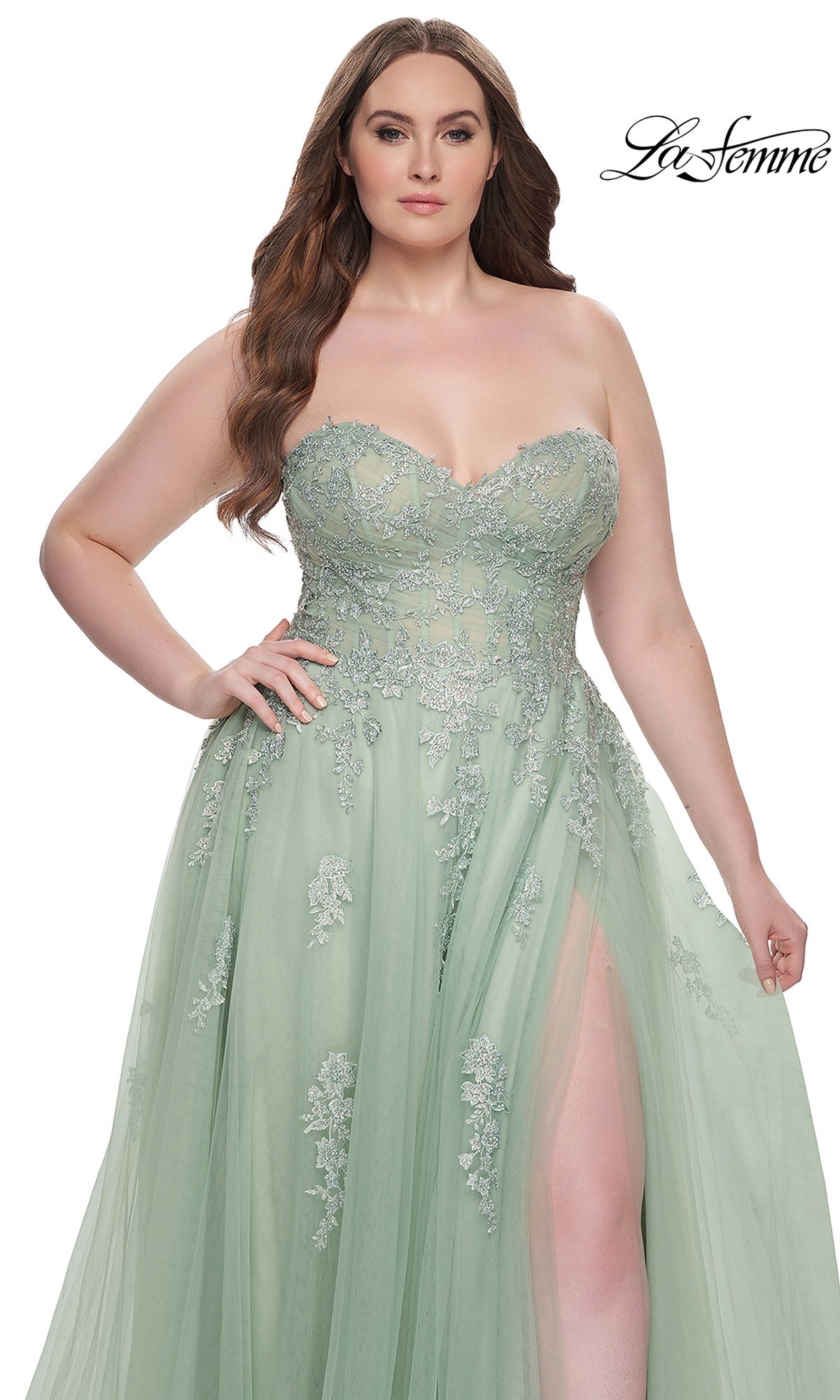 strapless open back dress Rose Gold Floral Quince Gown Sweet 16 Dress with Cape 67434B – Viniodress main image 0