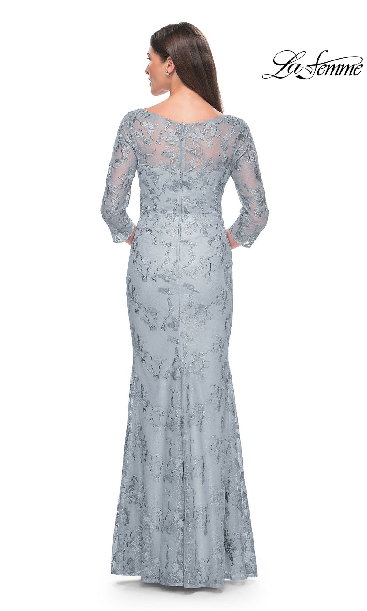La Femme Embroidered Lace Pastel Formal Dress 31684