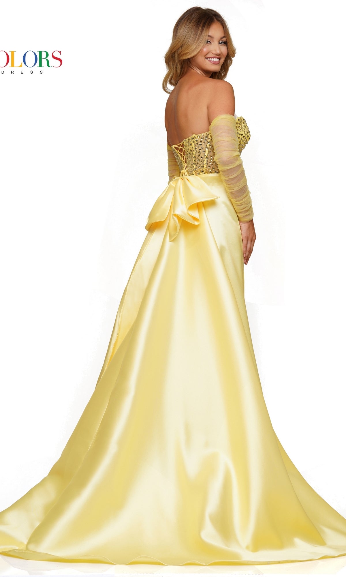 Colors Dress Long Prom Dress 3168 with Gloves