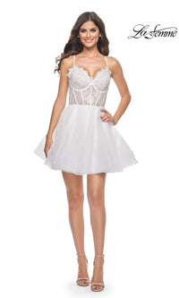 Sheer-Bodice Short La Femme Homecoming Dress 31769