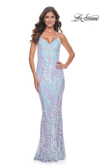 Open-Back La Femme Long Sequin Prom Dress 31944