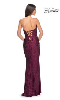 La Femme Strapless Beaded Long Prom Dress 31945