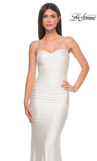 La Femme Strapless Beaded Long Prom Dress 31945