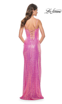 La Femme Bustier Long Sequin Prom Dress 31965