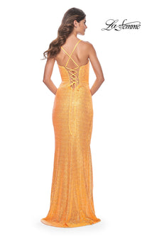La Femme Bustier Long Sequin Prom Dress 31965