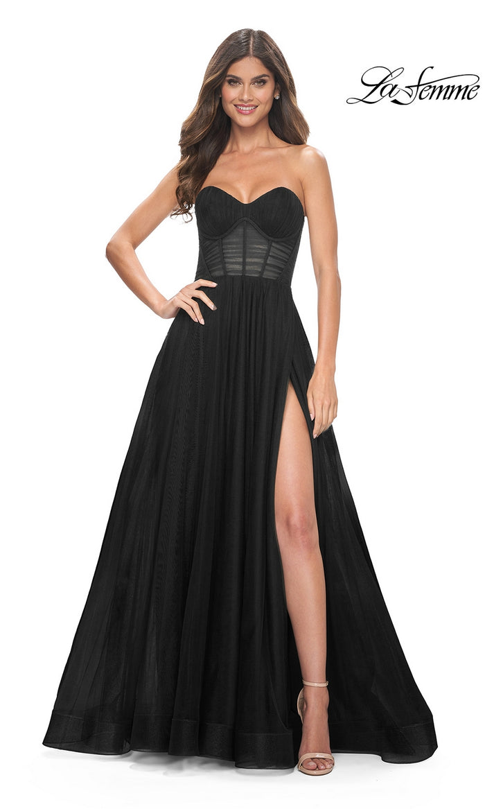 La Femme Strapless Long A-Line Prom Dress 31971