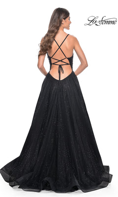La Femme 31986 Sequined Sleeveless V-Neck Prom Dress