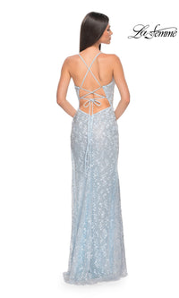 Strappy-Back Long La Femme Beaded Prom Dress 31993