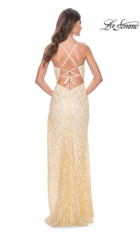 Strappy-Back Long La Femme Beaded Prom Dress 31993