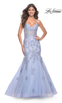 La Femme Long Lace Mermaid Prom Dress 32004