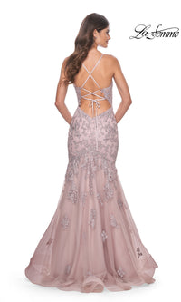 La Femme Long Lace Mermaid Prom Dress 32004