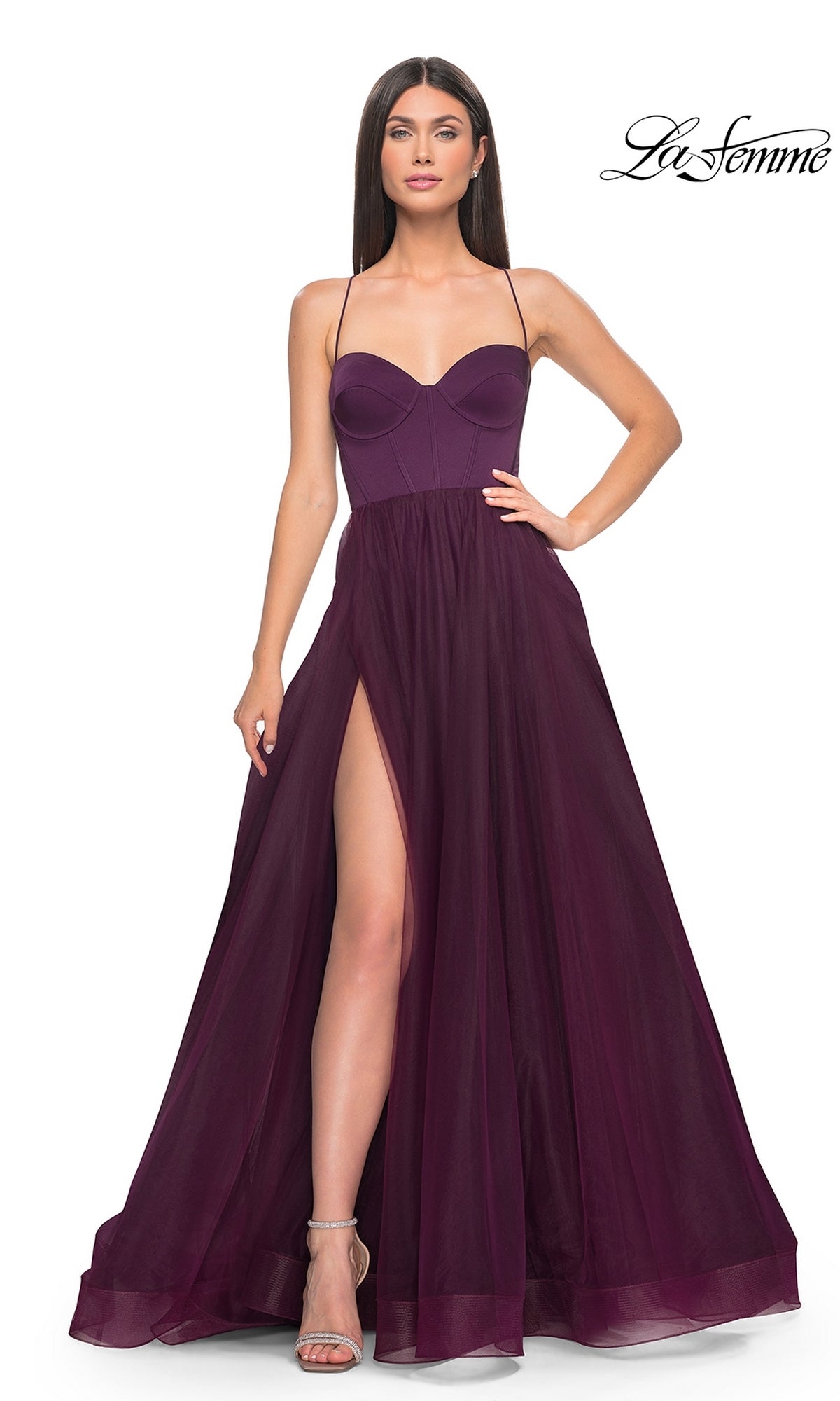 La Femme Dress 32065 - Dark Berry La Femme Dress 32065 - Dark Berry
