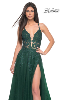 green emerald velvet dress Sage Lace High Neck Ruched Dress – AX Paris main image 1