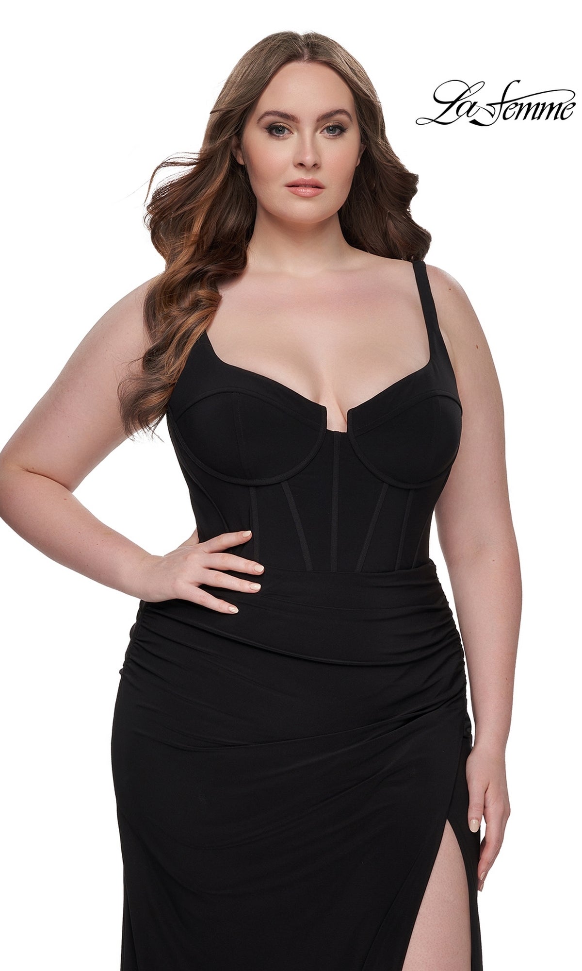 white christmas dresses Plus-Size Long Prom Dress with Lace-Up Corset Dark Emerald / 16W
