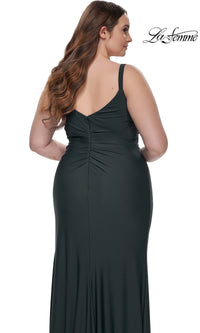La Femme Plus-Size Emerald Long Prom Dress 32201