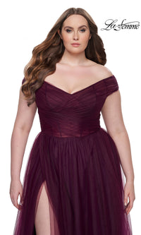 La Femme Plus-Size Long A-Line Prom Dress 32204