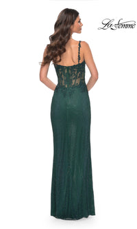 La Femme Lace-Bodice Long Prom Dress 32232