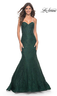 La Femme Strapless Long Mermaid Prom Dress 32249