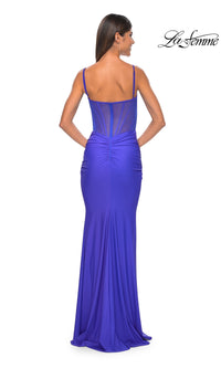 La Femme Sheer-Back Long Corset Prom Dress 32257