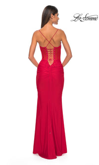 La Femme Sheer-Corset Long Prom Dress 32258