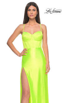 La Femme Bright Neon Long Prom Dress 32262