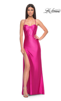La Femme Bright Neon Long Prom Dress 32262