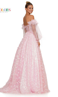 3D Butterfly Formal Ball Gown 3226 with Sleeves