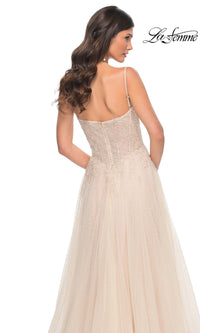 La Femme Champage Long A-Line Prom Dress 32271