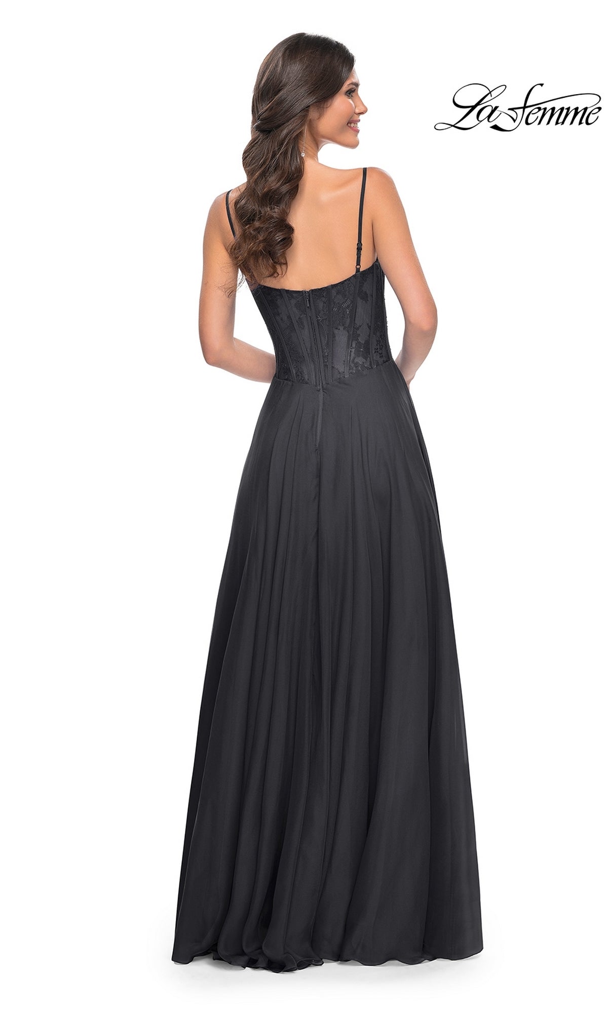 La Femme Long Chiffon Sweetheart Prom Dress 32276