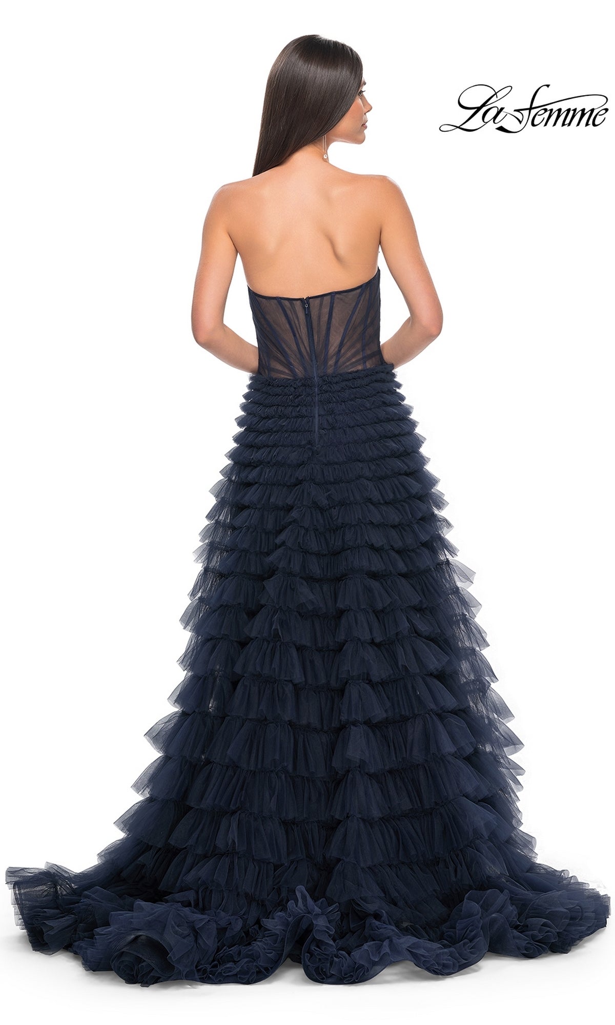 Strapless Sweetheart Long Prom Dress with Ruffles