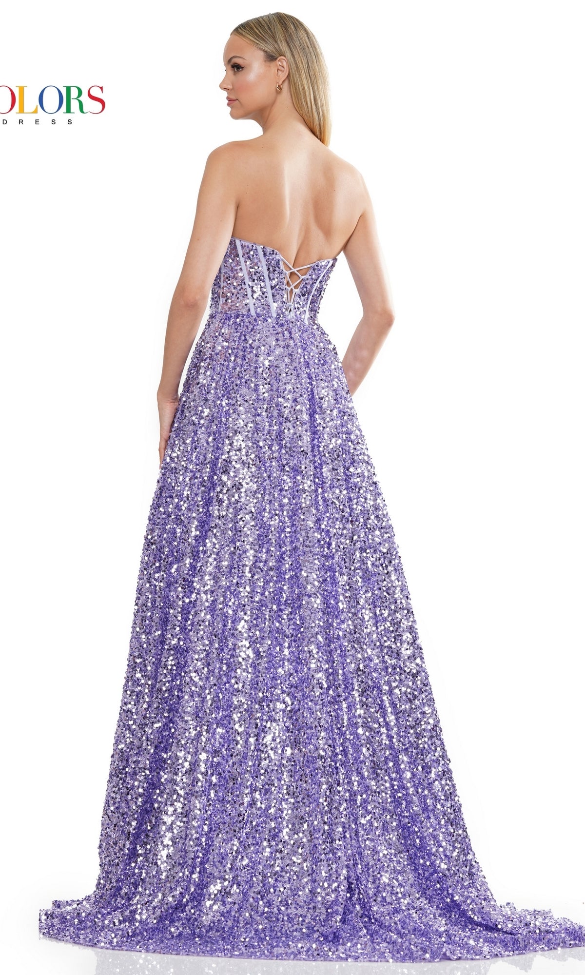 Sequin Strapless A-Line Formal Gown 3229 by Colors Dress