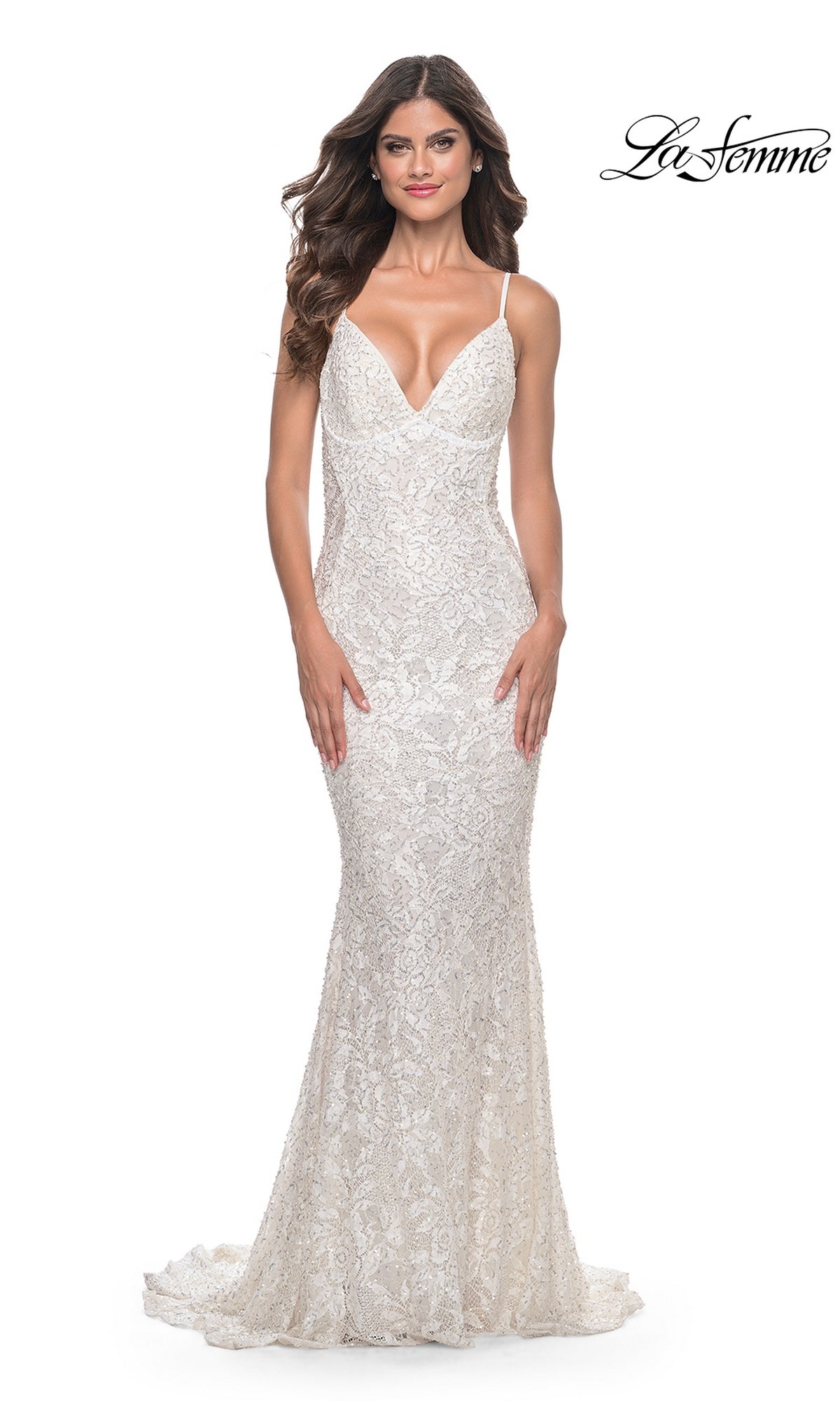 La Femme Backless Long Beaded Prom Dress 32309