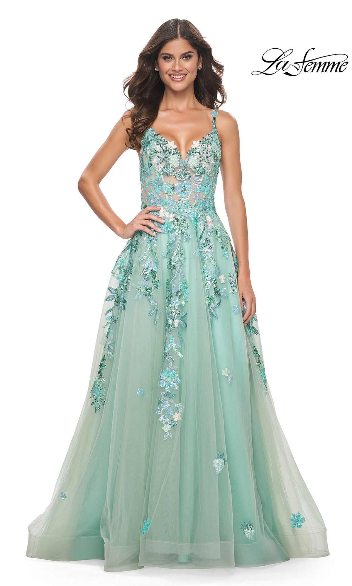 La Femme 32347 Prom Dress - Sage | NewYorkDress La Femme 32347 Prom Dress - Sage | NewYorkDress