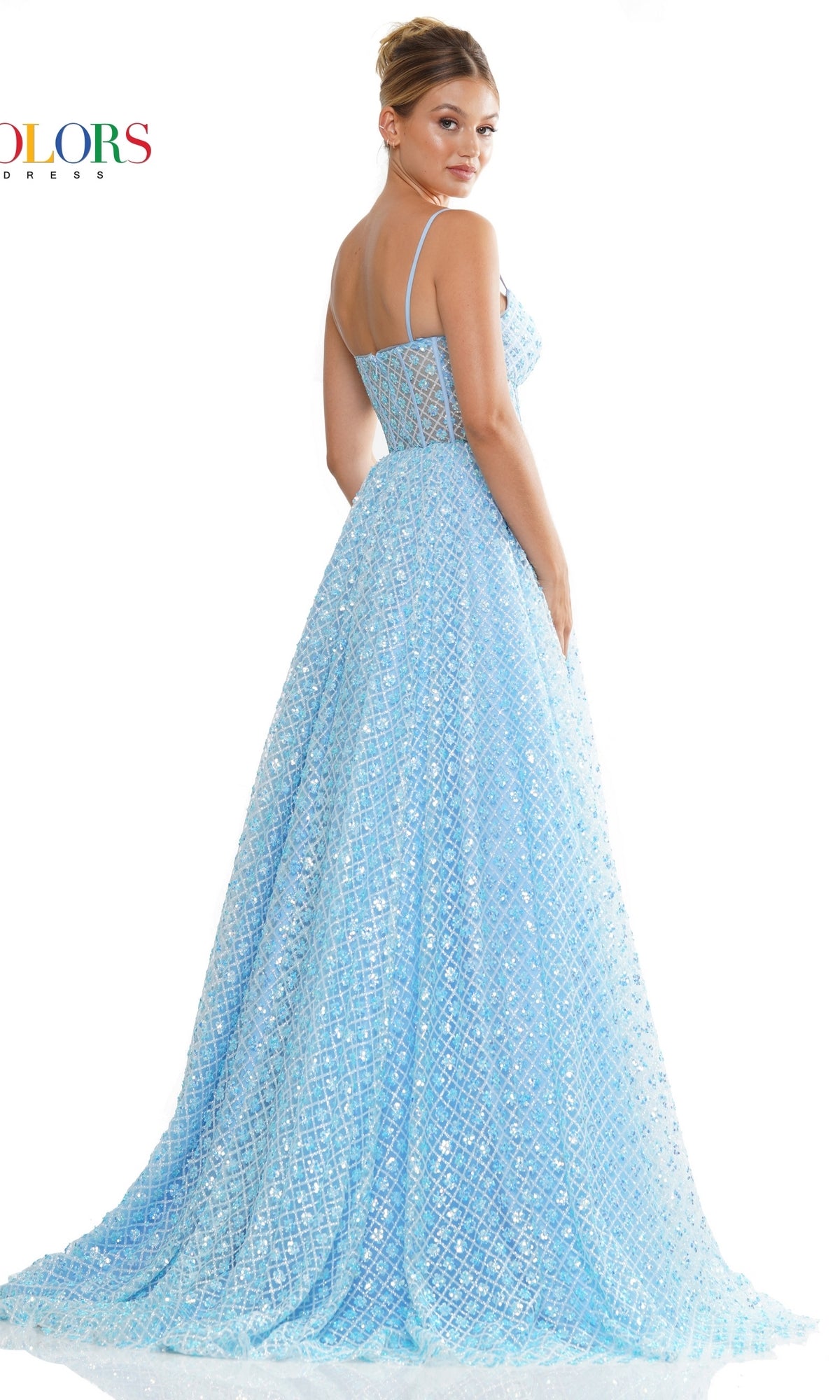 Colors Dress Sparkly Prom Ball Gown 3234