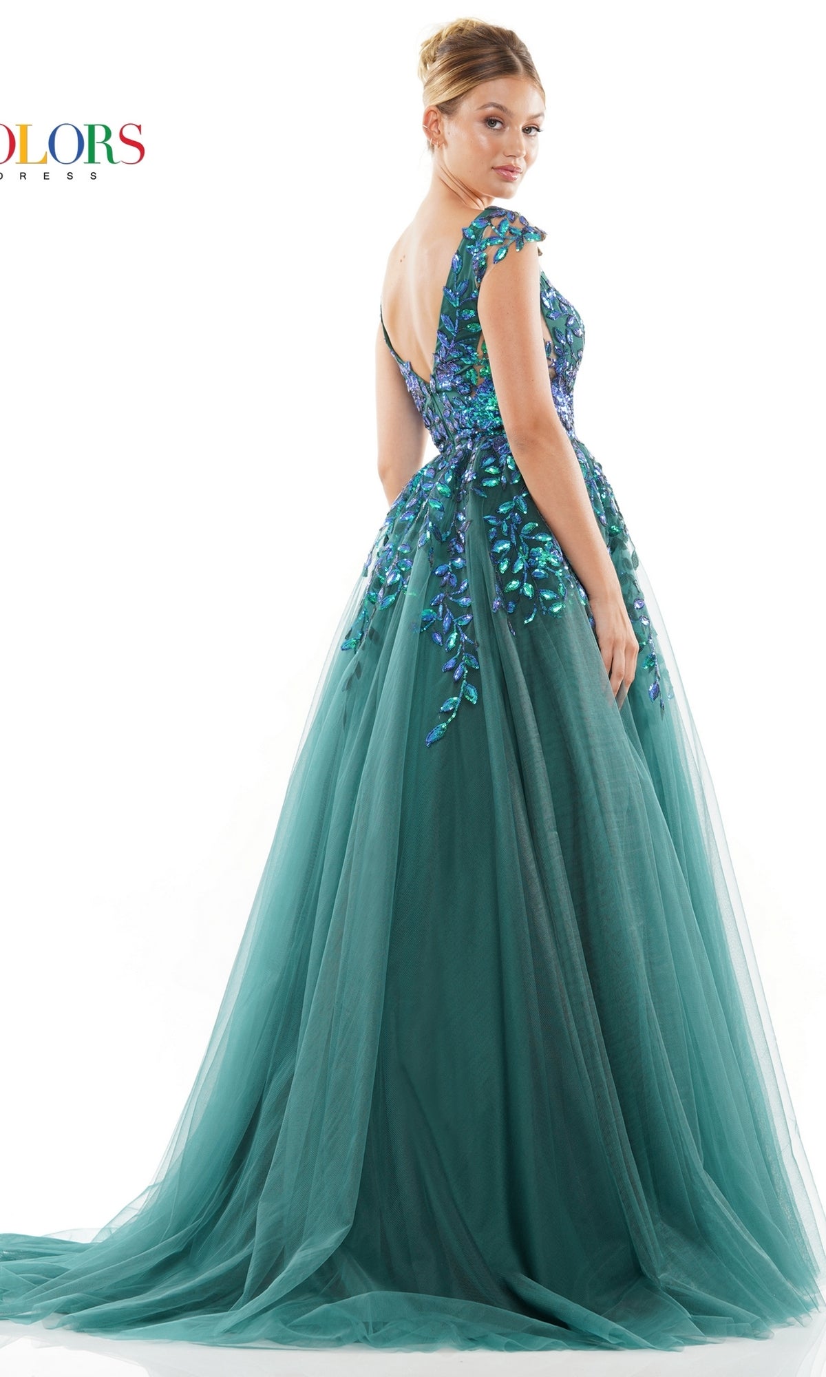 Cap Sleeve Long Prom Ball Gown: Colors Dress 3239