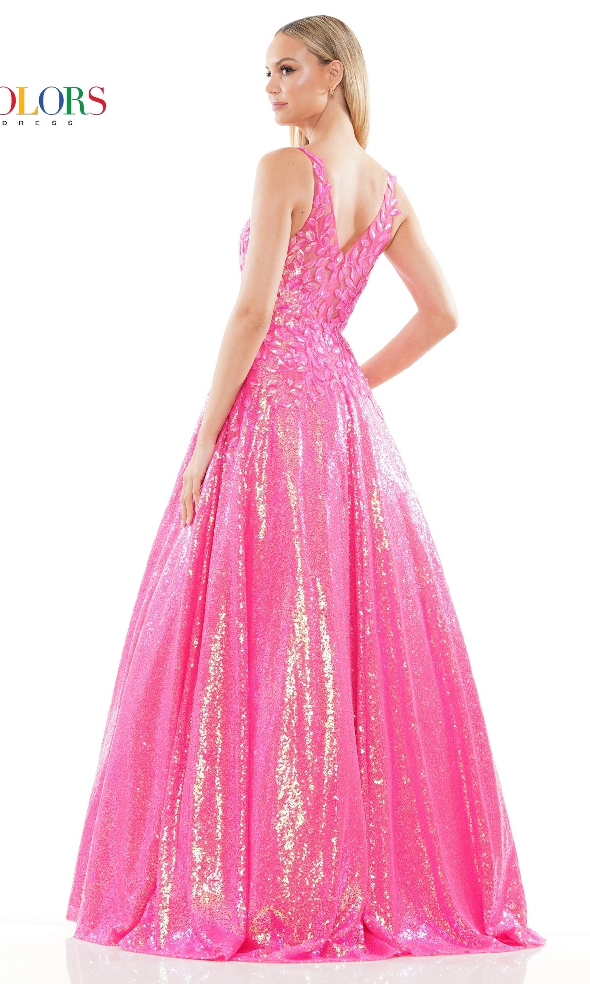 Colors Dress Sequin Ball Gown 3246 with Pockets