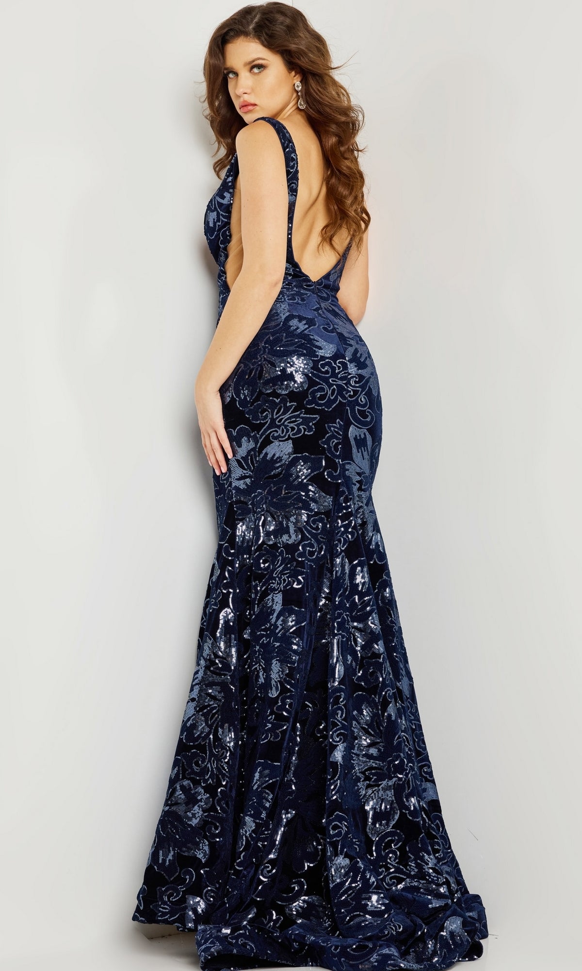 Jovani 32581 Long Navy Blue Formal Dress