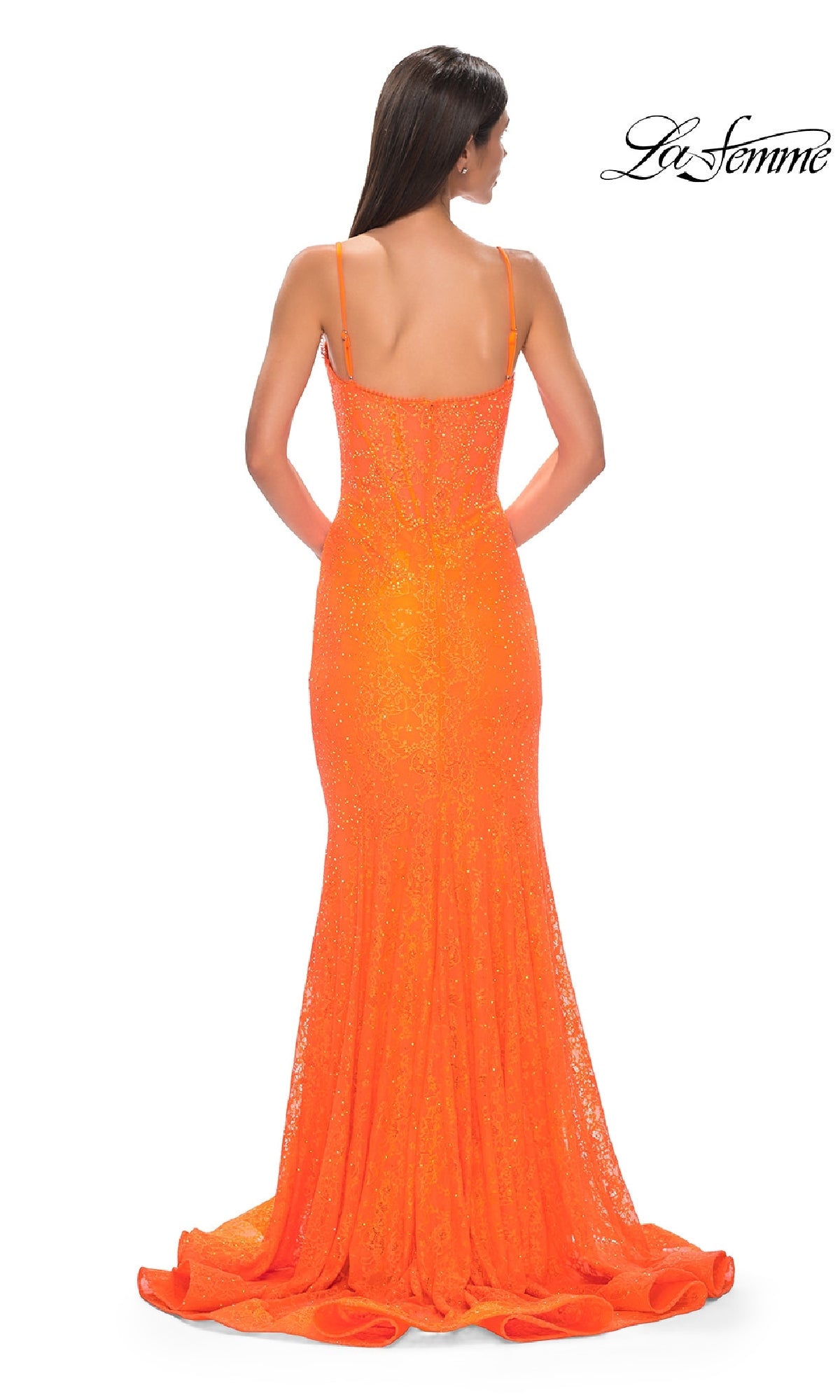 Sheer-Corset Long Lace Prom Dress with Rhinestones Dark Teal / 00