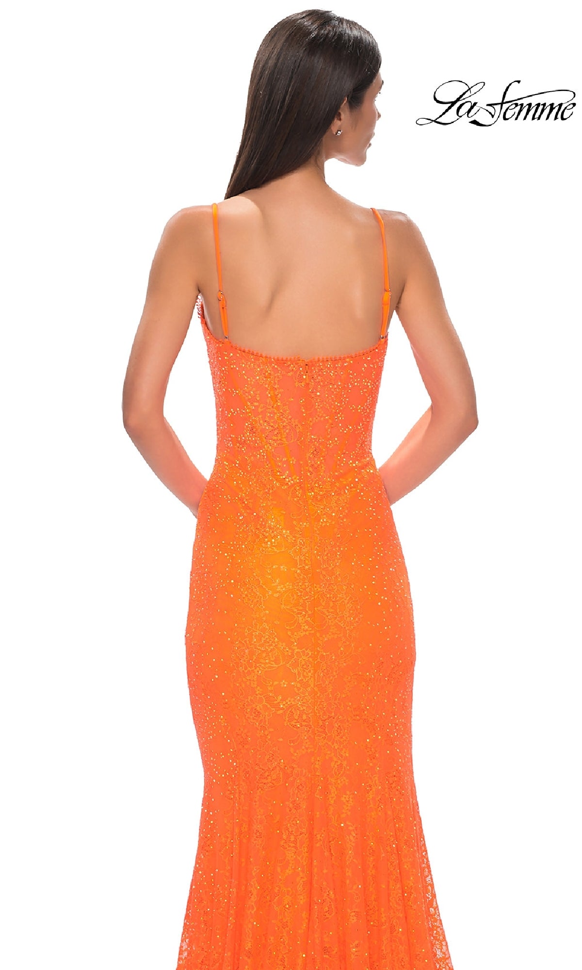 chinese dress ladies Charlotte Lace Sleeved Bodycon Midi Dress Orange main image 1