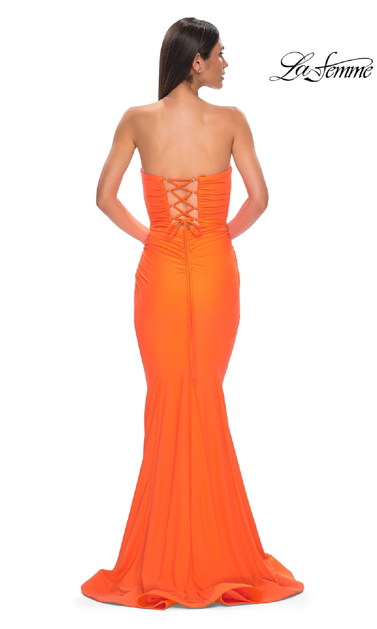Strapless Long Mermaid Prom Dress with Lace-Up Back Hot Fuchsia / 12 Strapless Long Mermaid Prom Dress with Lace-Up Back Hot Fuchsia / 12