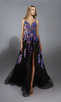 Aerie Couture 328 Prom Dress - Black Multi