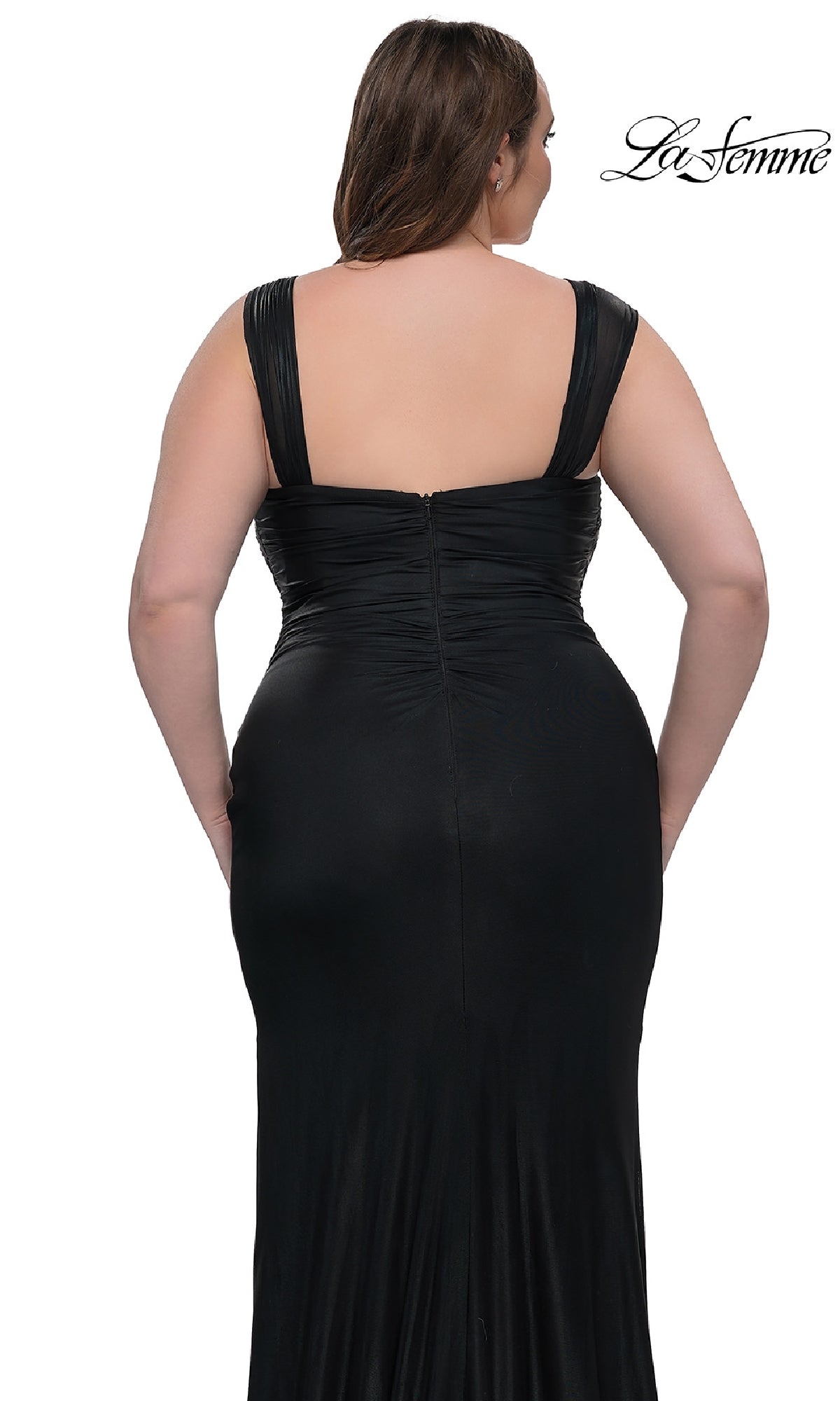 Plus-Size Simple Long Prom Dress: La Femme 32991