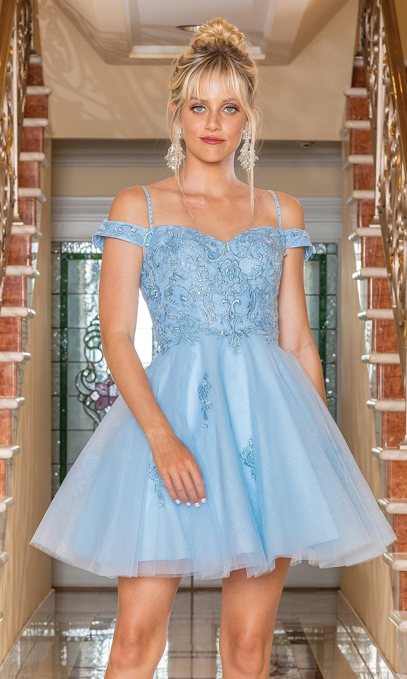 Cold Shoulder Short Corset Homecoming Dress PromGirl